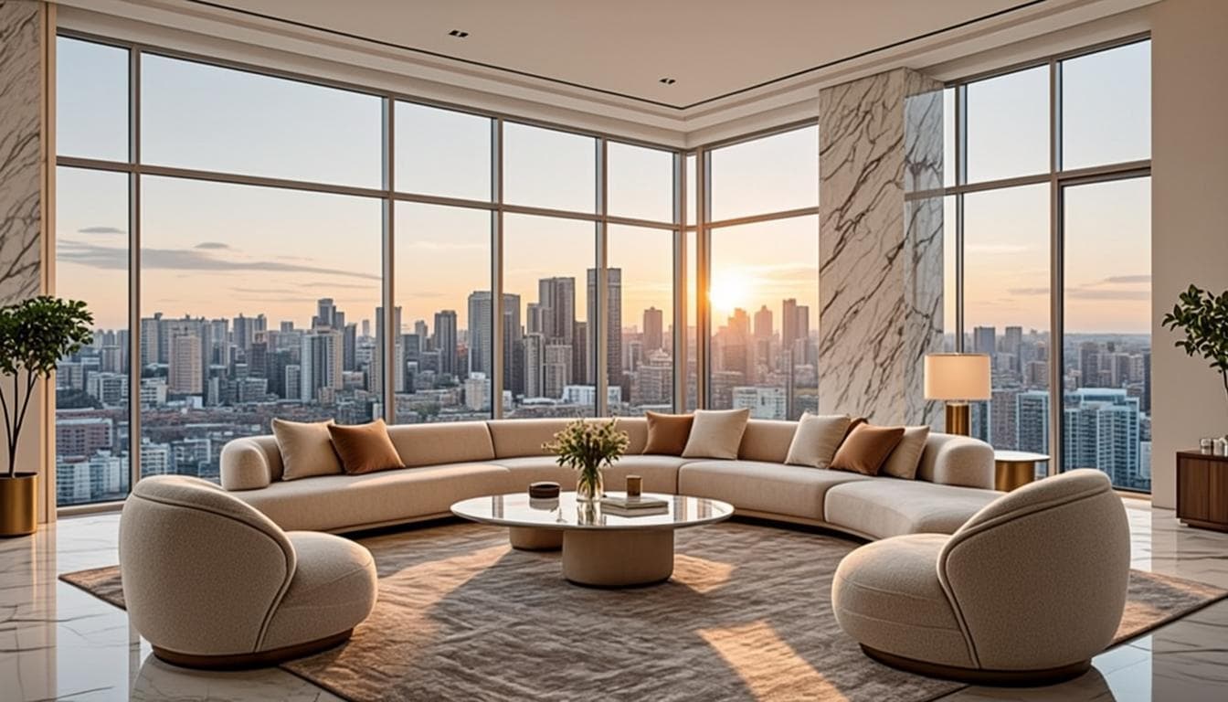 The Skyline Penthouse living space
